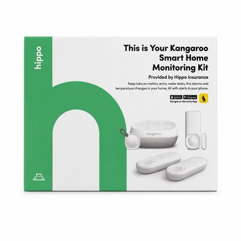 Hippo Kangaroo Smart Home Monitoring Kit Wireless Indoor Siren Keypad Sensors