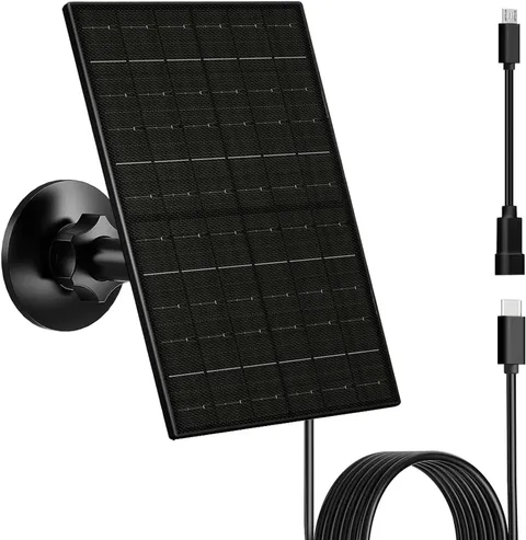 6W Security Solar Panel, Compatible with 5V Rechargeable Battery Cam | USB-C/USB