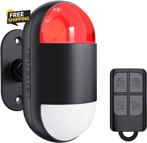 Wireless Motion Sensor Alarm 125DB Siren Strobe Door Chime 328FT Remote Alert