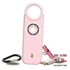 Personal Safety Alarm + Whistle Set for Women - Extra Loud (135 dB), LED Pink