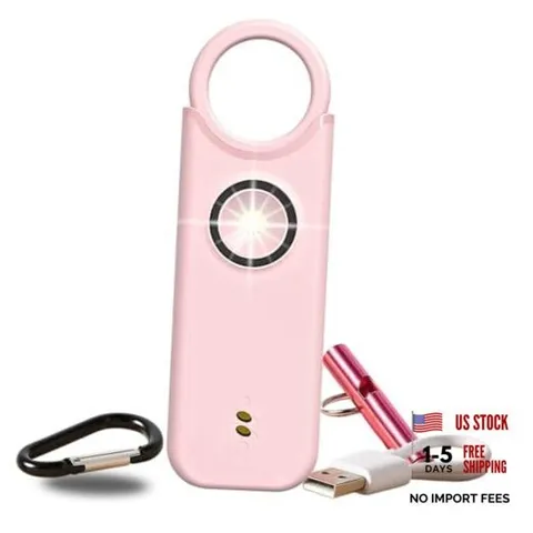Personal Safety Alarm + Whistle Set for Women - Extra Loud (135 dB), LED Pink