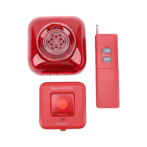3 Pack Wireless RF 433MHz Fire Alarm Bell Sound Light Alert US Plug