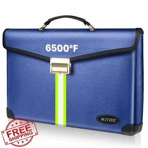 WJTZDZ XL Fireproof Money Bag Lock Blue