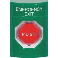 Safety Technology International Emergency Exit Push Button,Green,SPDT