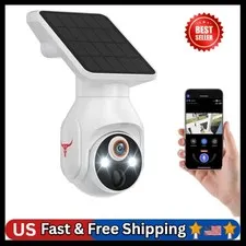 1080p Security Camera Wireless with Solar Panel, Smart AI Human Detection, 2-Way