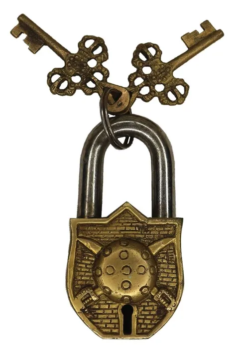 sword and shield Shape Door Lock Vintage Antique Style Handmade Brass Padlock