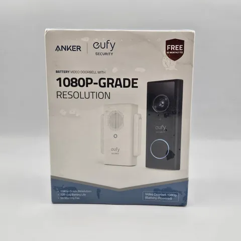 Eufy Security by Anker 1080p Video Doorbell - Black Battery Powered New Sealed