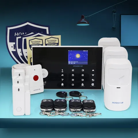 HOMSECUR Wireless&Wired 4G SMS Autodial Home Security Alarm System+Panic Button