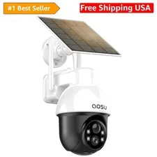 Solar Security Camera Wireless Outdoor 2K Night Vision - 360° PTZ & Tracking