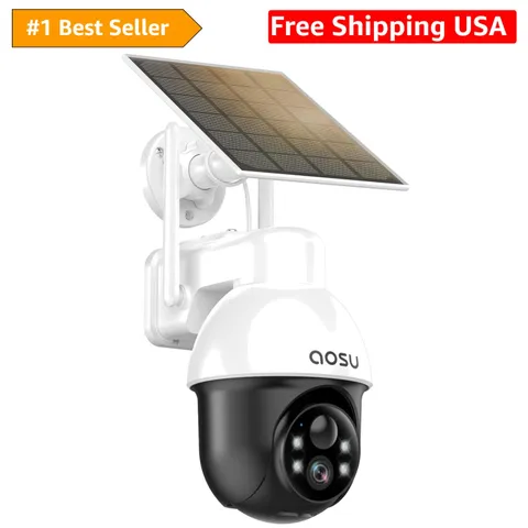 Solar Security Camera Wireless Outdoor 2K Night Vision - 360° PTZ & Tracking