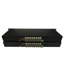 16CH Video Data Fiber Optical Composite Converter 19'' Rack Surveillance CCTV