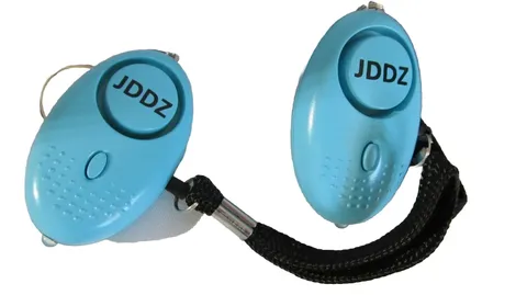 Blue Personal Body Alarm & Flashlight Keychian Clip Rip Cord Activation 2-Pack 
