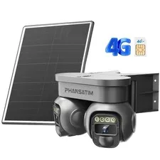 Solar Panel Battery Powered 4G LTE Cellular Outdoor Wireless Security Camera