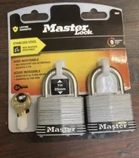 Master Lock Stainless Steel Laminated Padlock - 2 common keys 2 Pack 5SST