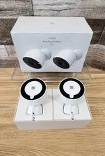 Google Nest Outdoor Smart Security Camera (Wired, 2nd Gen) 2-Pack - Snow