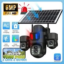 Wireless Outdoor 360° PTZ Solar Security Camera Home WiFi Surveillance Cam LOT