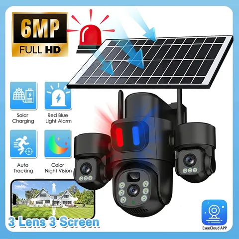 Wireless Outdoor 360° PTZ Solar Security Camera Home WiFi Surveillance Cam LOT