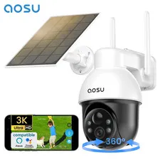 Solar Security Camera,5Mp Wireless Outdoor Cameras,360° Surveillance,Auto Tracki