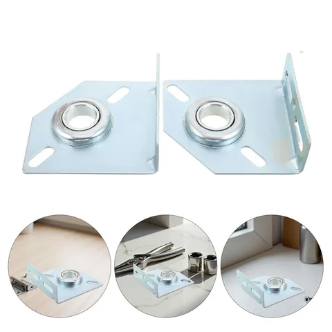 2Pcs Reusable Galvanized Steel Garage Door Bearing Plate Replacement Brackets