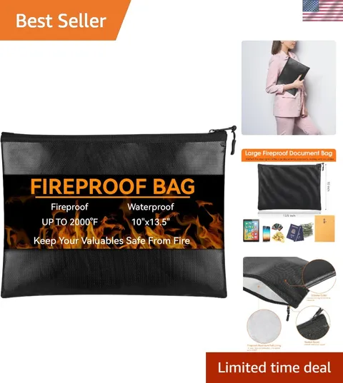 Large Fireproof & Waterproof Passport Holder 10x13.5" - Organize Your Essentials