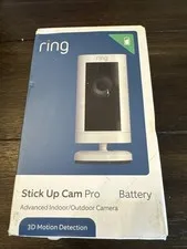 RING Stick Up Cam Pro Battery Indoor/Outdoor 1080p Full HD Security Camera White