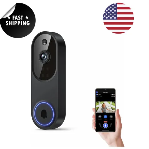 Wireless Wi-Fi Video Camra Doorbell  with Two-Way Audio, AI Motion Detection, Ni