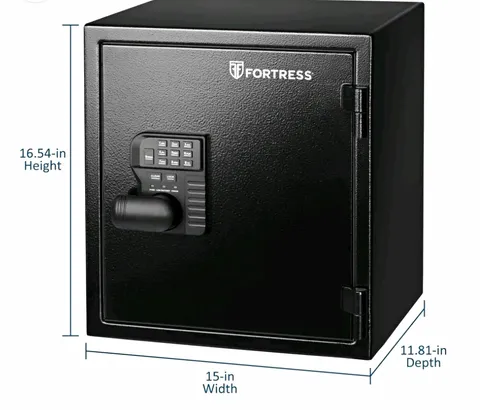 Fortress Medium Digital Keypad Safe Black 30 Min Fire 15x11.81x16.54"