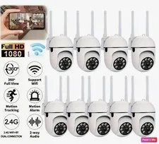 1080P Action Camera & Wireless Wi-Fi Security Cameras with Motion Detection