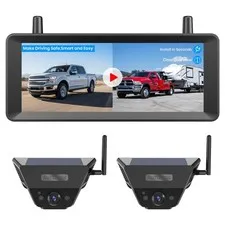 AUTO-VOX Dual Solar Wireless Magnetic Backup Camera, 7.2‘’Dual CAM