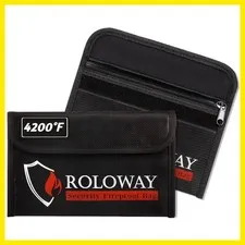 Small Fireproof Bag 5 x 8 inches, Non-itchy Fireproof Money Bag for Cash, Val...