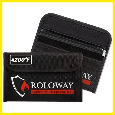 Small Fireproof Bag 5 x 8 inches, Non-itchy Fireproof Money Bag for Cash, Val...