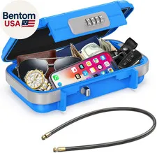Portable Safe Box, Combination Lock Box with Code, Waterproof Anti-Theft Mini Tr