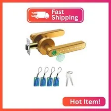 Evanshow Fingerprint Door Lock Biometric Door Knob with Keypad Keyless Entry, Do