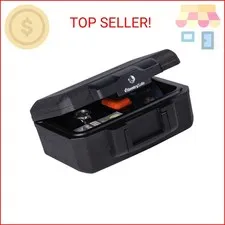 SentrySafe Fireproof Money Safe with Key Lock, Black Lock Box with Portable Carr