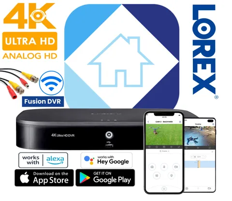 🔥 Lorex D863A62B 4K 2TB DVR Smart Capable of 16 Wired & 4 Fusion Wi-Fi =20 Cams