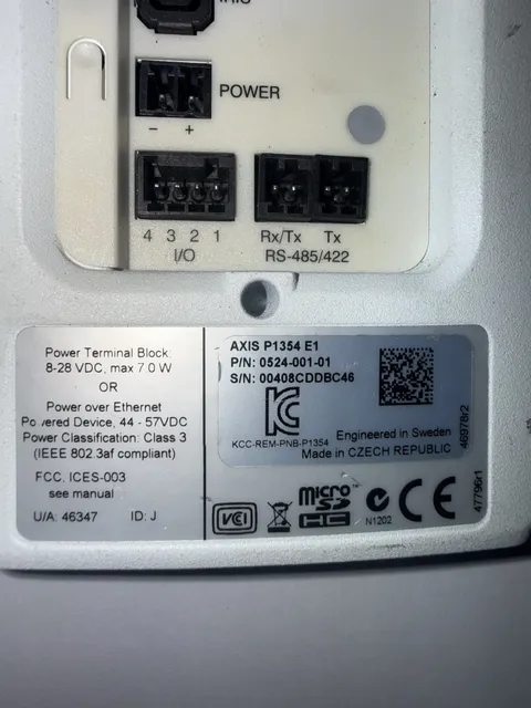 AXIS P1346-E 3MP PoE Outdoor Network Camera Missing Lens Powers On Parts