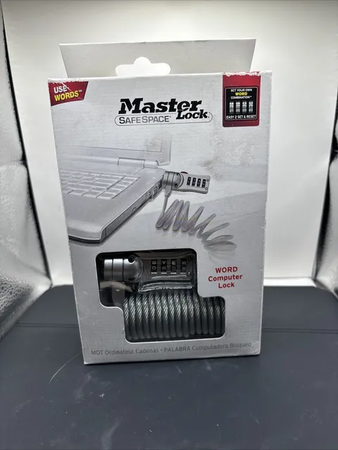 Master Lock Safe Space Laptop, Netbook, Monitor Computer Lock New In Pack