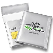2 Pack Silver 6.9x9 In Fireproof Explosion Proof LiPo Battery Safe Bags Set