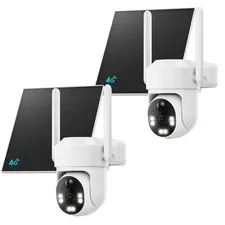 LIWAN Cellular Security Camera Outdoor, No WiFi Camera, 2 Pack White