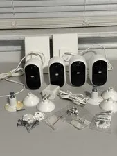 Arlo VMK3450-1SCNAS 2K Essential Outdoor Camera 2nd Gen, 4 Cameras 2 Solar Used
