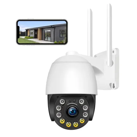 Security Camera Outdoor Wired with Night Vision Color, 360 WiFi Cameras for H...