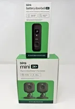 Blink Mini 2K+ Cameras Indoor/Outdoor & Wireless Video Doorbell 2K Newest Models
