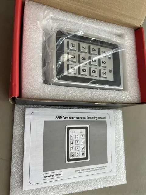 Access Control Keypad Waterproof Door Silver K7612 With Rain Cover Black