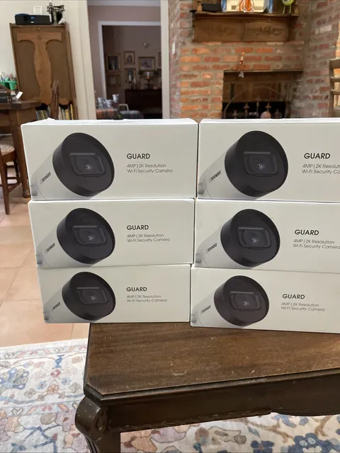 NEW! Lot of 6 Defender Guard Security Camera Outdoor 2K IP Wireless 4MP WiFi