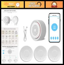 Smart Water Leak Detector Kit - WiFi Sensor Alarm, SMS/APP Alerts, 3 Sensors, Ho