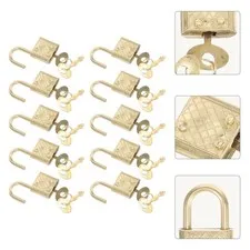 10 Pcs Durable Alloy Padlocks Small Locks Notebook Suitcase Safety Locks Golden