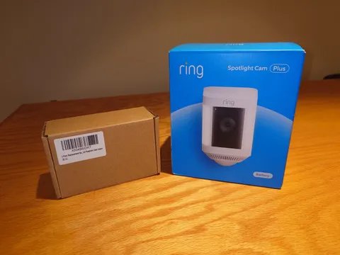 Ring Spotlight Cam Plus Battery Powered Camera - White with extra Batteries