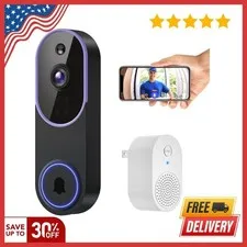 WiFi Ring Doorbell 1080P HD Security Camera Wireless Door Bell Camera With Chime
