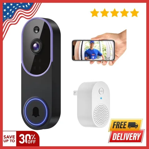 WiFi Ring Doorbell 1080P HD Security Camera Wireless Door Bell Camera With Chime