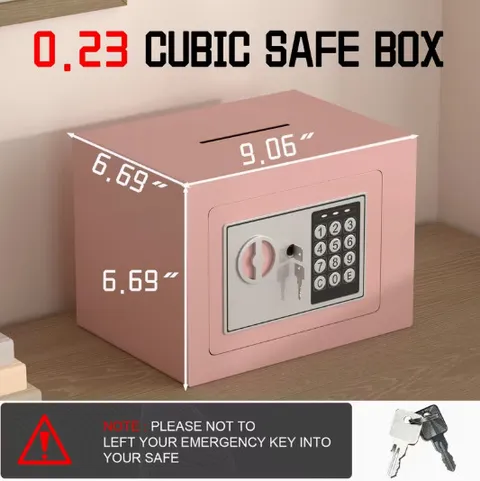 Small Fireproof Security Safe Digital Keypad Lock Gun Cash Jewelry Document Box